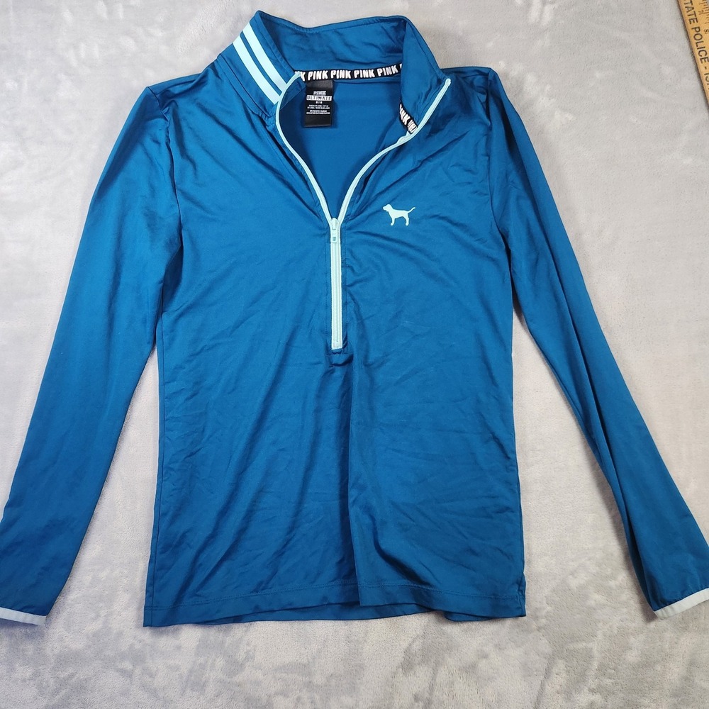 Pink Victoria Secret Ultimate Pullover - Womens Size M - Half-zip Pullover Green